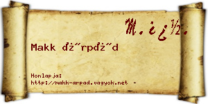 Makk Árpád névjegykártya
