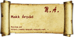 Makk Árpád névjegykártya