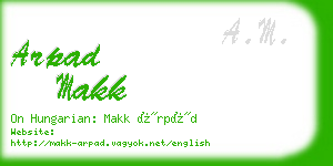 arpad makk business card